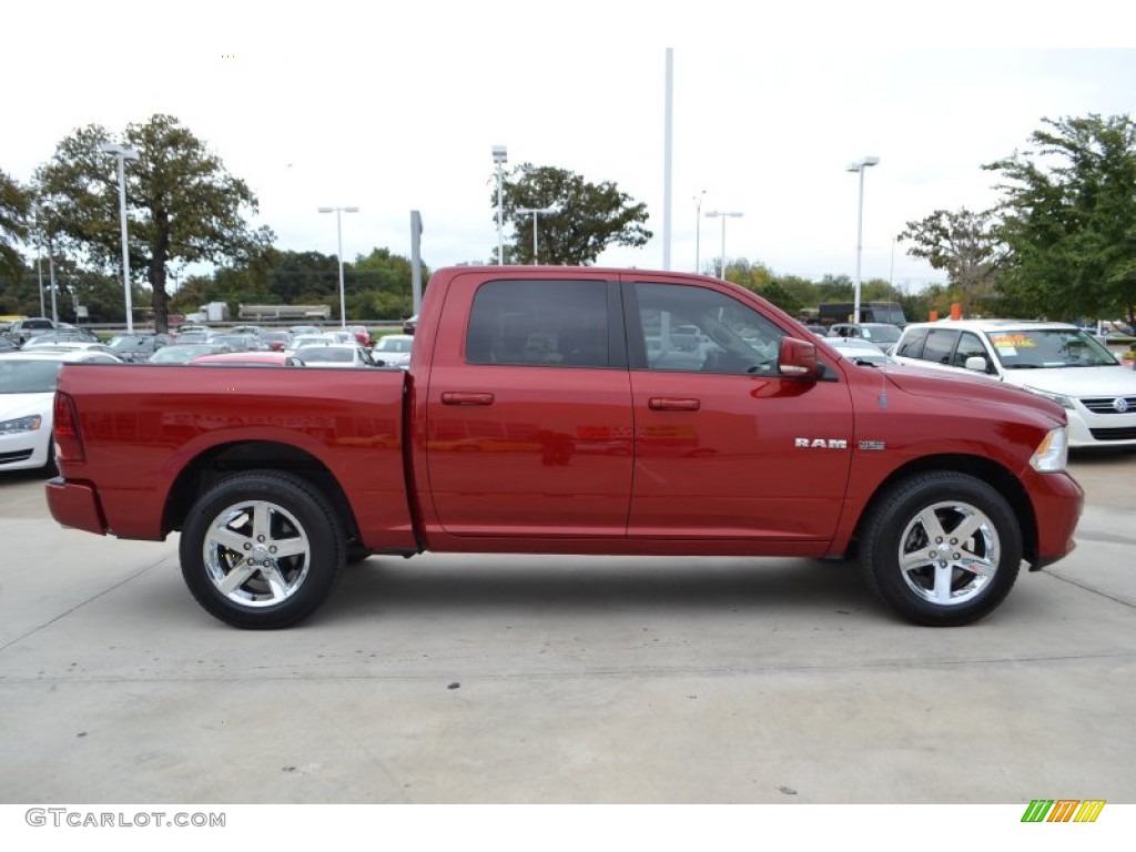 2010 Ram 1500 Sport Crew Cab - Inferno Red Crystal Pearl / Dark Slate Gray photo #6