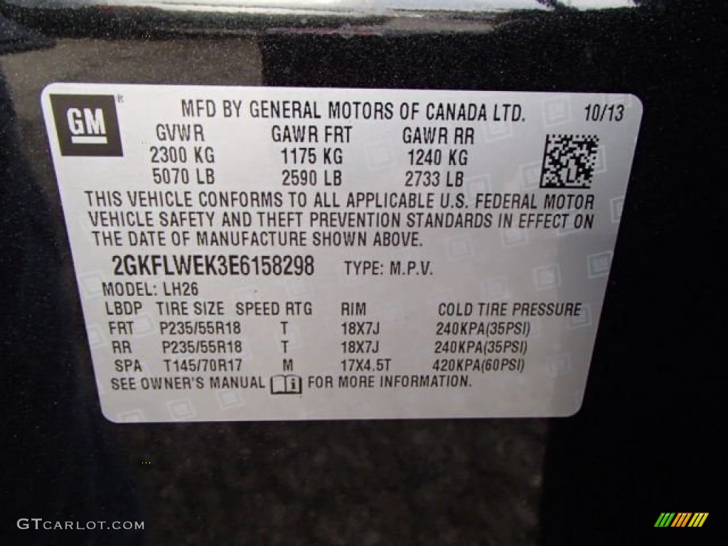 2014 Terrain SLE AWD - Carbon Black Metallic / Jet Black photo #20