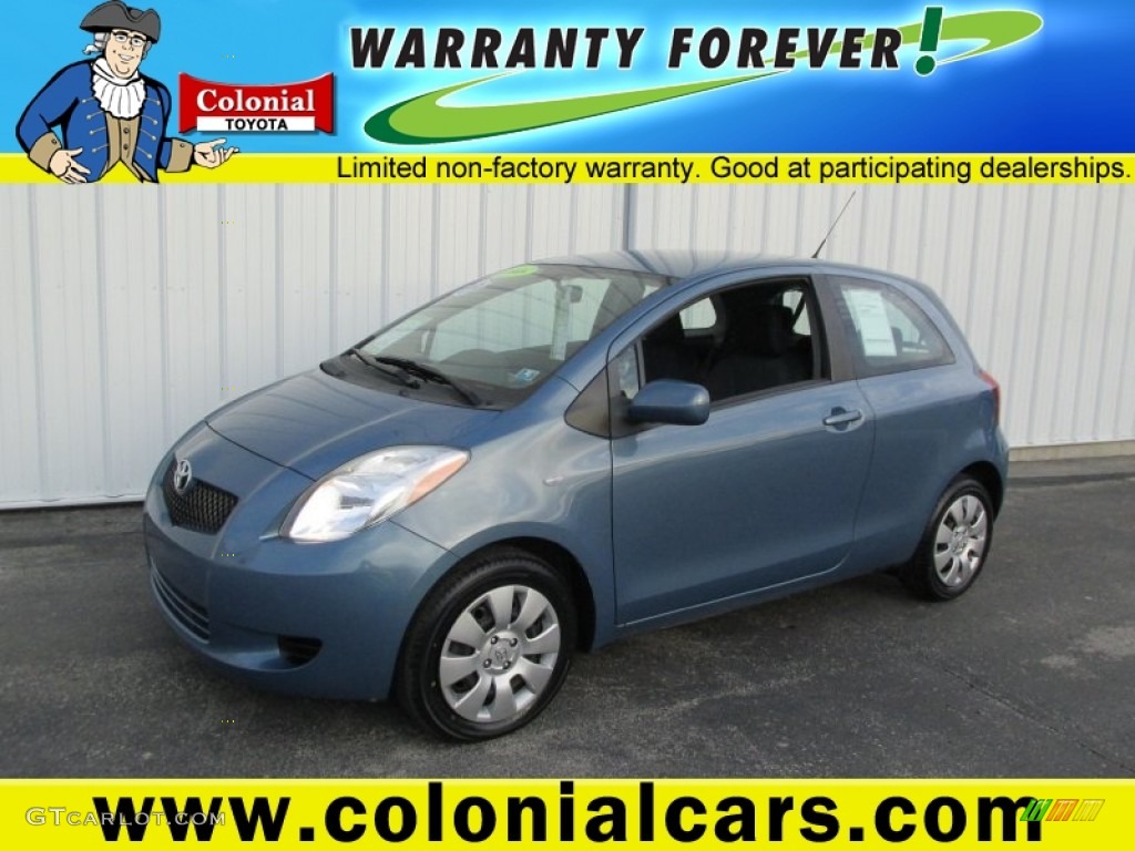 2008 Yaris 3 Door Liftback - Bayou Blue Pearl / Dark Charcoal photo #1