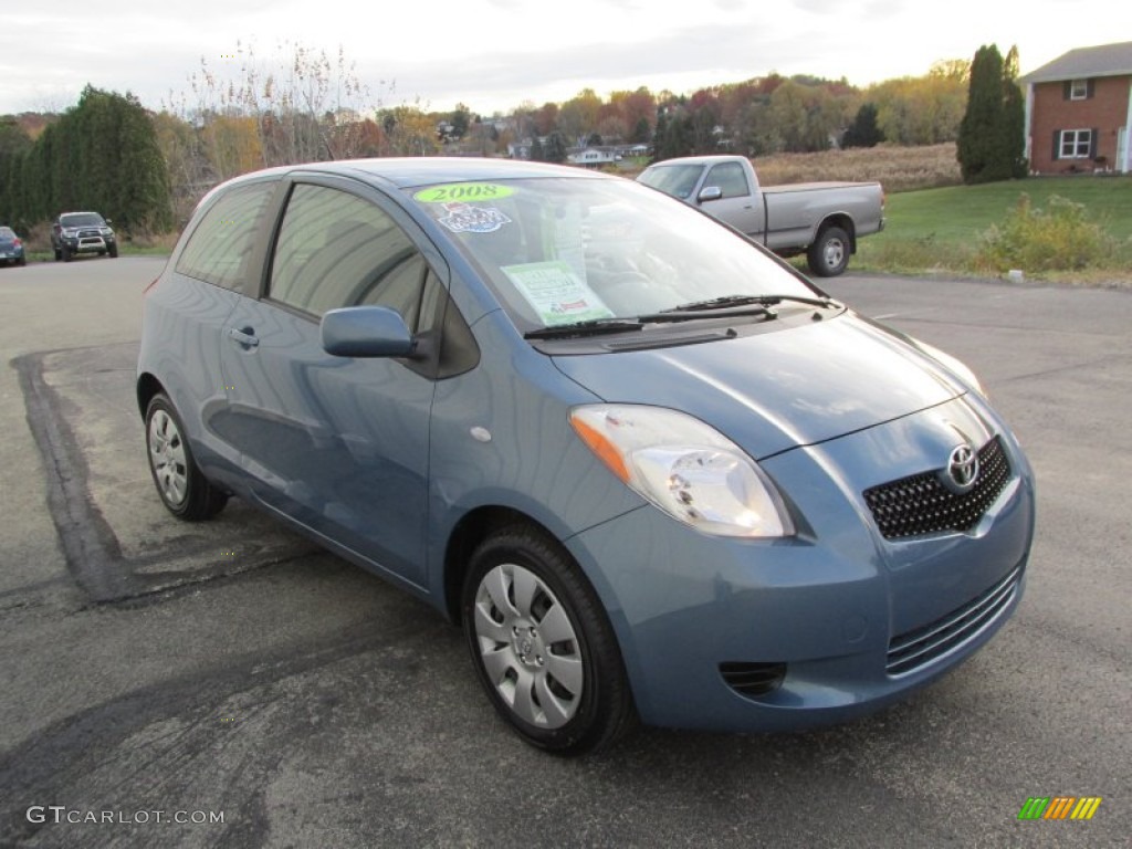 2008 Yaris 3 Door Liftback - Bayou Blue Pearl / Dark Charcoal photo #7