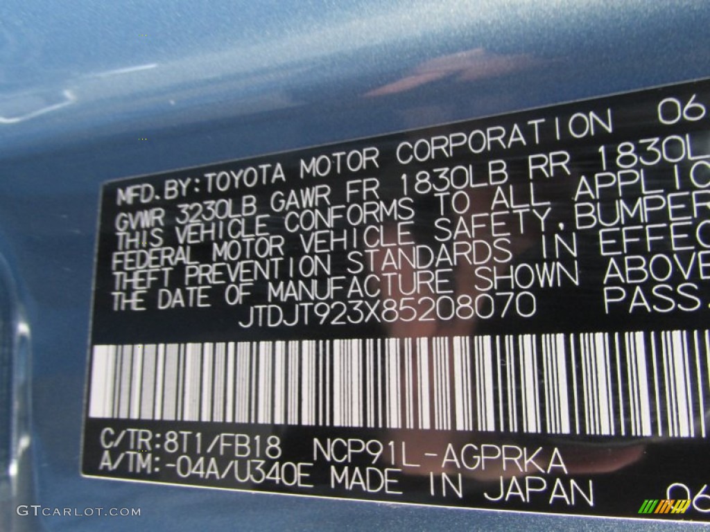 2008 Yaris 3 Door Liftback - Bayou Blue Pearl / Dark Charcoal photo #19
