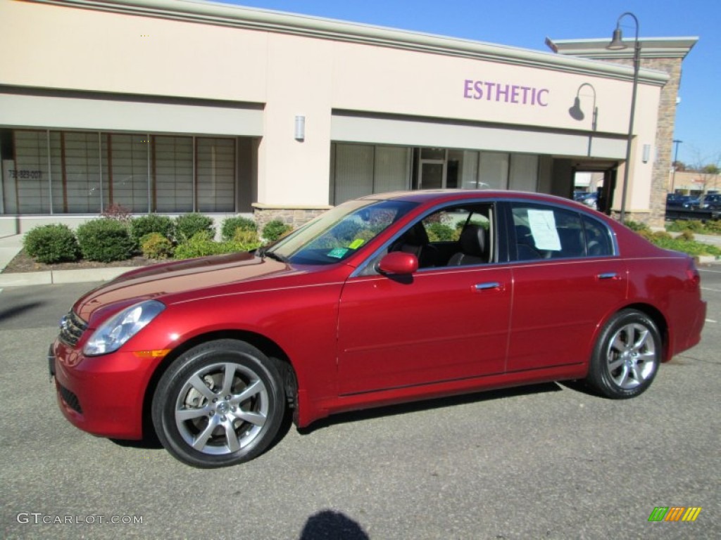 2006 G 35 x Sedan - Garnet Fire Red Metallic / Graphite photo #1