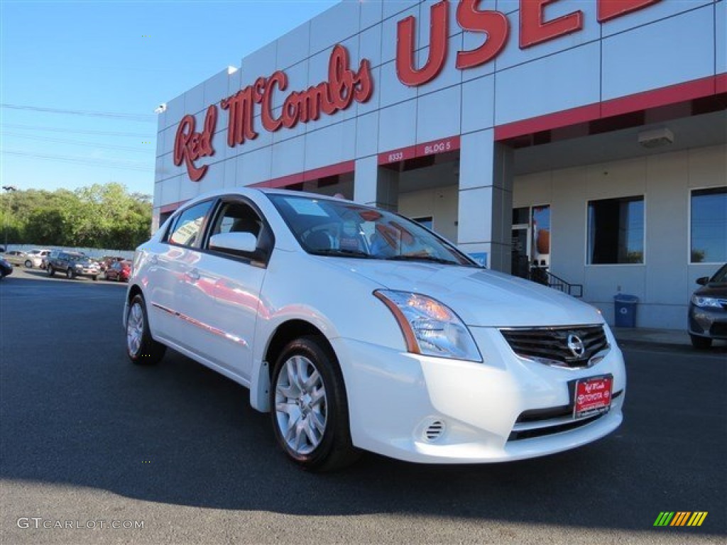 2012 Sentra 2.0 S - Aspen White / Beige photo #1
