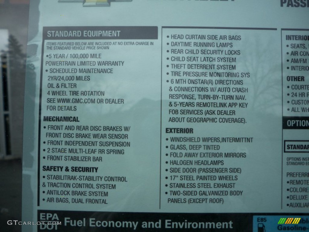 2014 Chevrolet Express 1500 Passenger LT AWD Window Sticker Photo #87556877