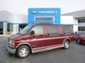 1999 Dark Carmine Red Metallic Chevrolet Express 1500 Passenger Conversion Van  photo #1