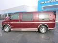 1999 Dark Carmine Red Metallic Chevrolet Express 1500 Passenger Conversion Van  photo #2