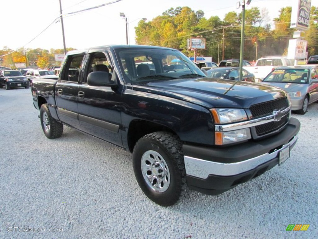 2005 Silverado 1500 LS Crew Cab 4x4 - Dark Blue Metallic / Dark Charcoal photo #1