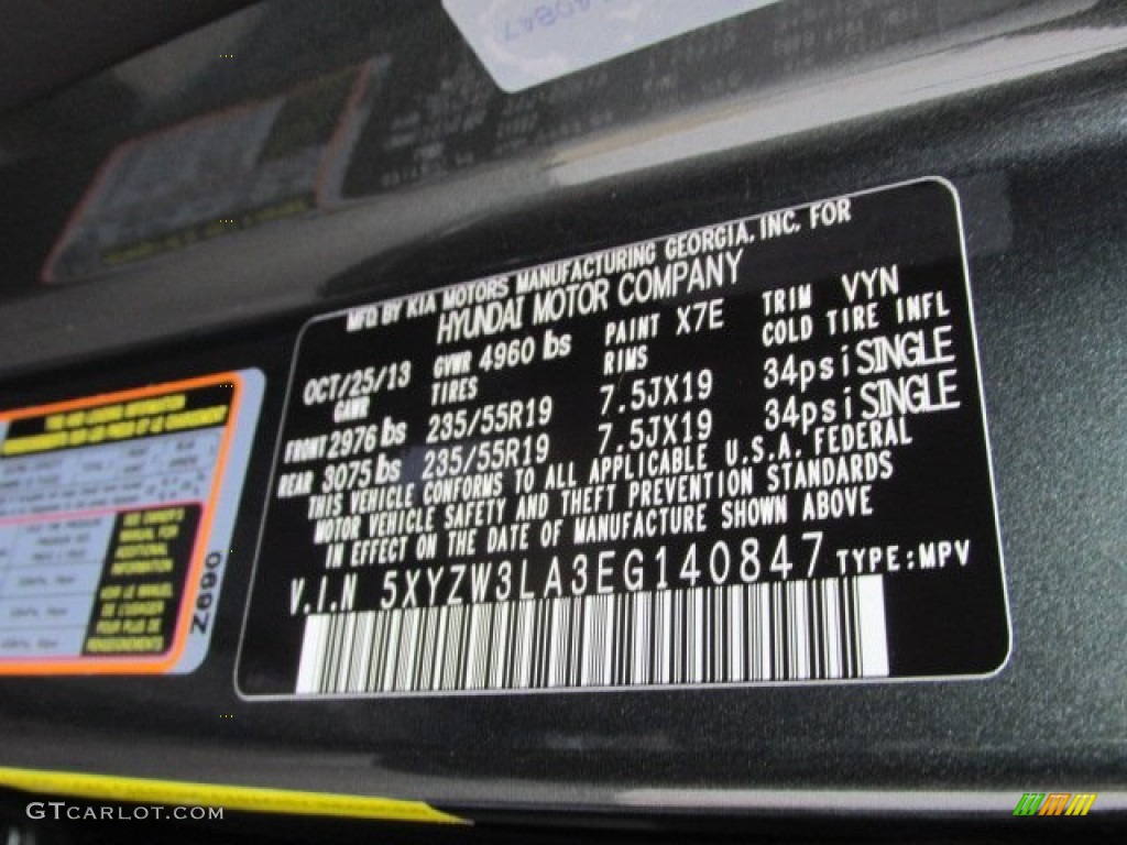 2014 Santa Fe Sport Color Code X7E for Juniper Green Photo #87561974