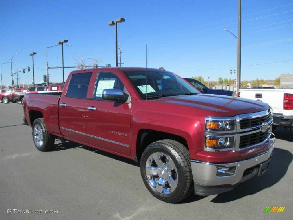 Deep Ruby Metallic 2014 Chevrolet Silverado 1500 LTZ Z71 Crew Cab 4x4 Exterior Photo #87562880