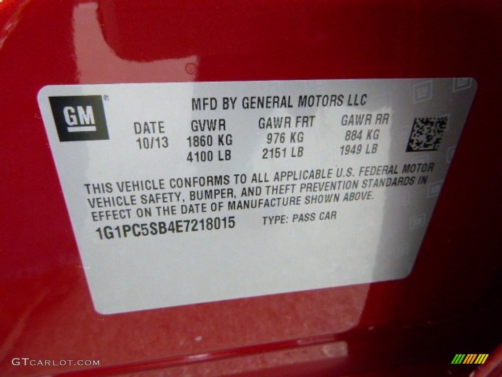 2014 Cruze LT - Crystal Red Tintcoat / Jet Black photo #18