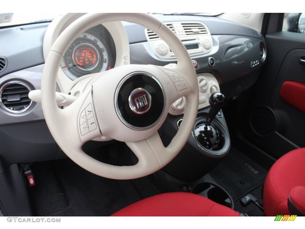 2012 500 Pop - Grigio (Grey) / Tessuto Rosso/Nero (Red/Black) photo #14
