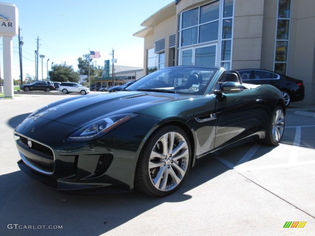 British Racing Green Metallic 2014 Jaguar F-TYPE Standard F-TYPE Model Exterior Photo #87567419