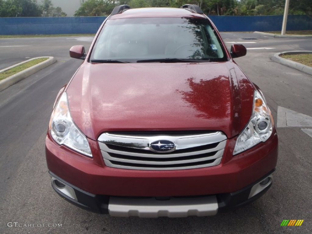 2011 Outback 2.5i Limited Wagon - Ruby Red Pearl / Off Black photo #2