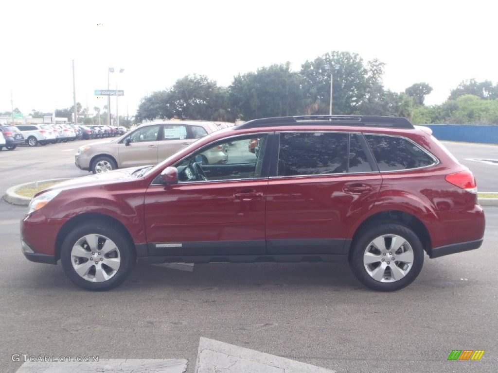 2011 Outback 2.5i Limited Wagon - Ruby Red Pearl / Off Black photo #3