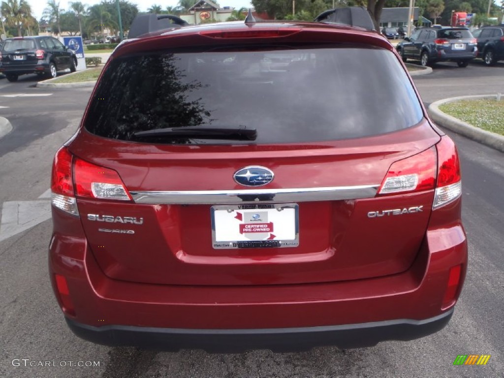 2011 Outback 2.5i Limited Wagon - Ruby Red Pearl / Off Black photo #4