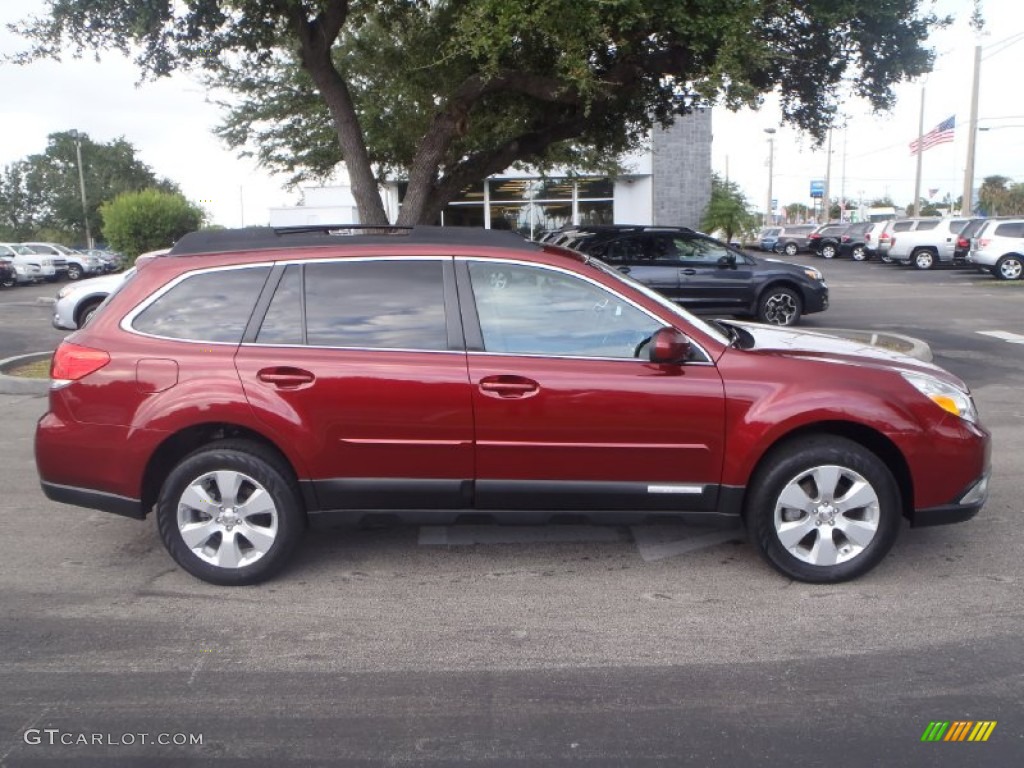 2011 Outback 2.5i Limited Wagon - Ruby Red Pearl / Off Black photo #7