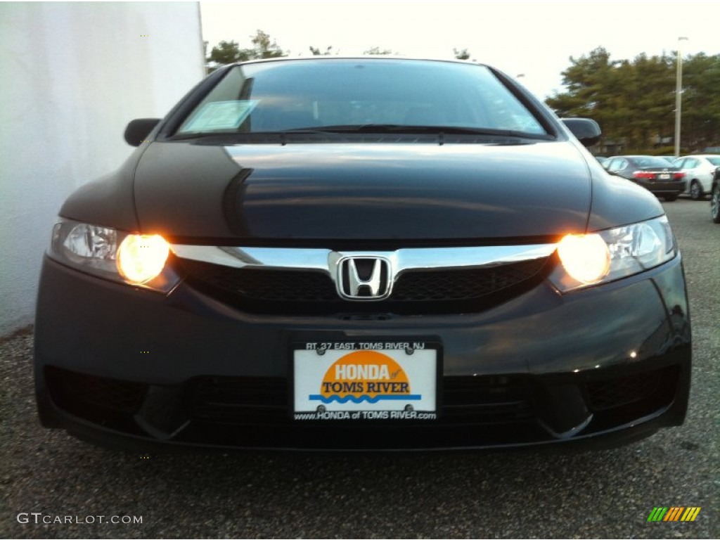 2010 Civic EX-L Sedan - Crystal Black Pearl / Gray photo #2
