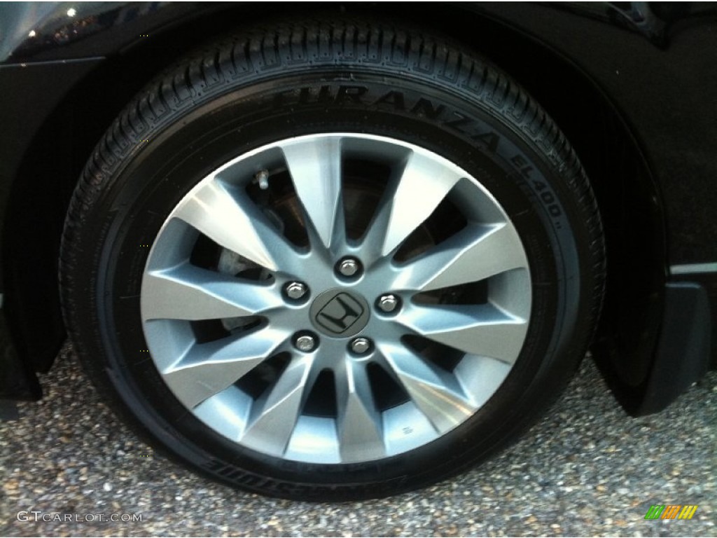 2010 Civic EX-L Sedan - Crystal Black Pearl / Gray photo #3