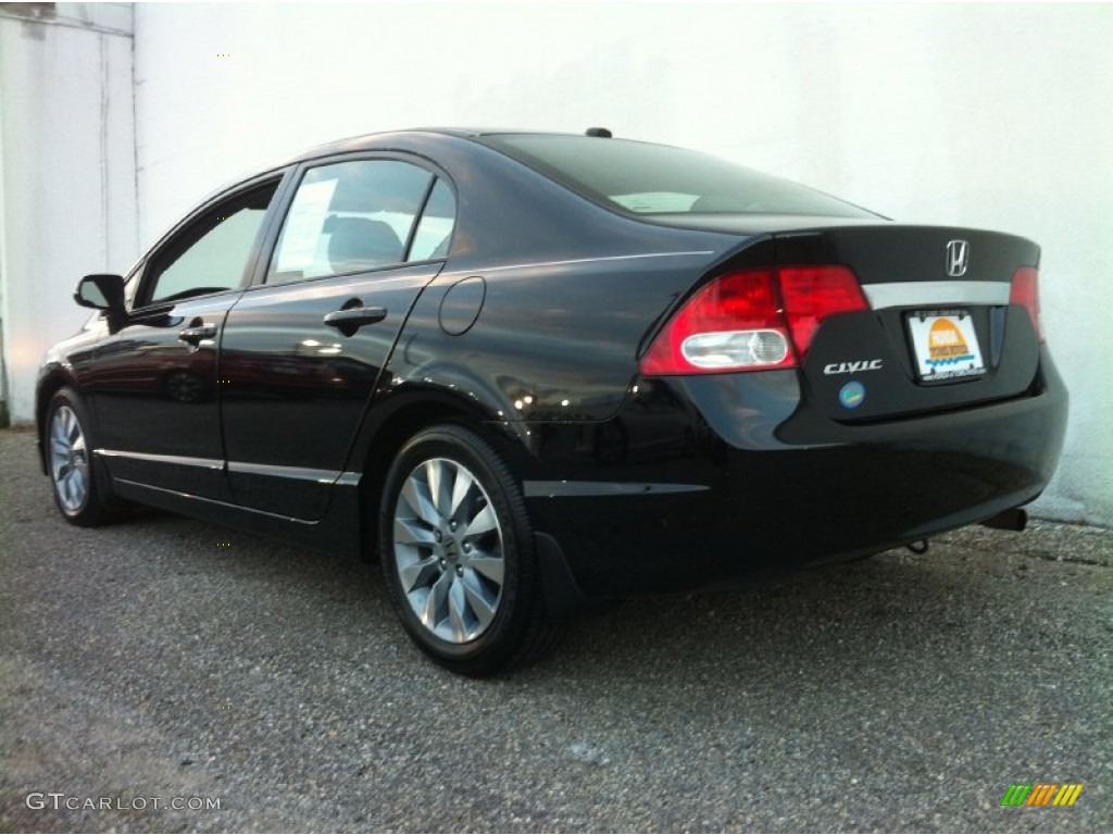 2010 Civic EX-L Sedan - Crystal Black Pearl / Gray photo #5