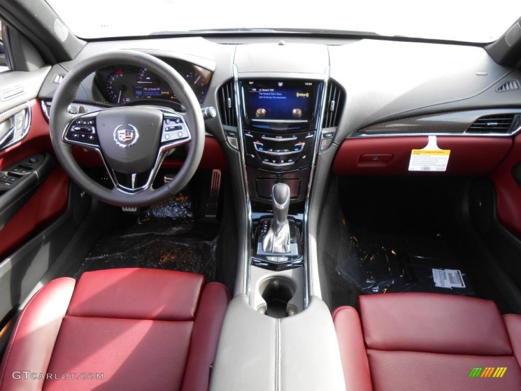 2014 Cadillac ATS 2.0L Turbo AWD Morello Red/Jet Black Dashboard Photo #87574528