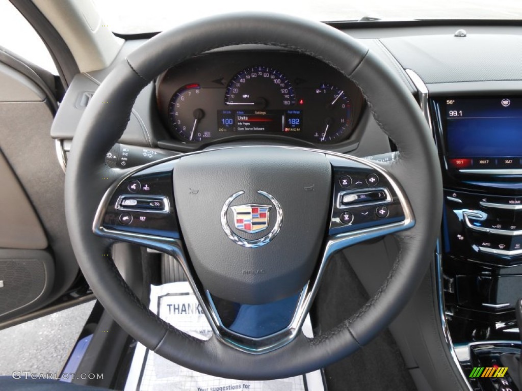 2014 Cadillac ATS 2.0L Turbo AWD Jet Black/Jet Black Steering Wheel Photo #87575083