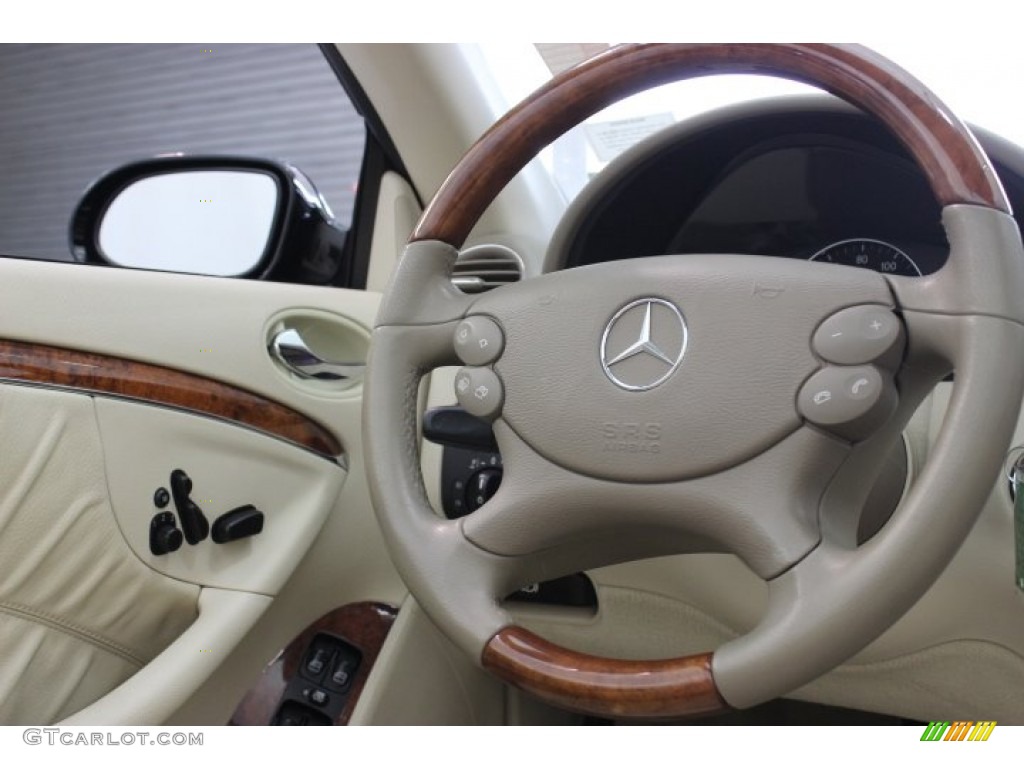 2009 Mercedes-Benz CLK 350 Cabriolet Stone Steering Wheel Photo #87575665