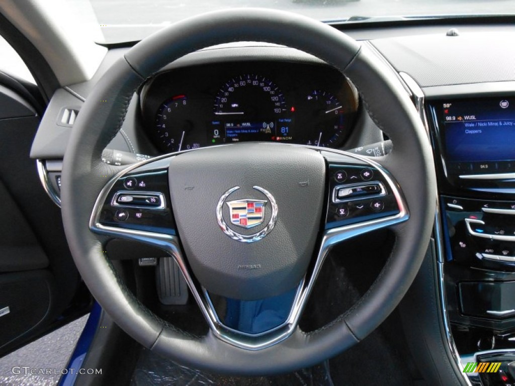 2014 Cadillac ATS 2.0L Turbo AWD Jet Black/Jet Black Steering Wheel Photo #87575854