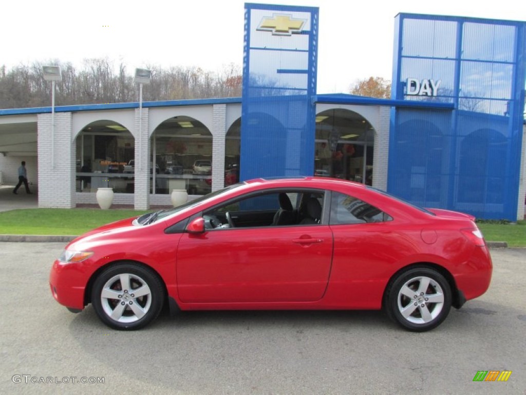 2007 Civic EX Coupe - Rallye Red / Black photo #2