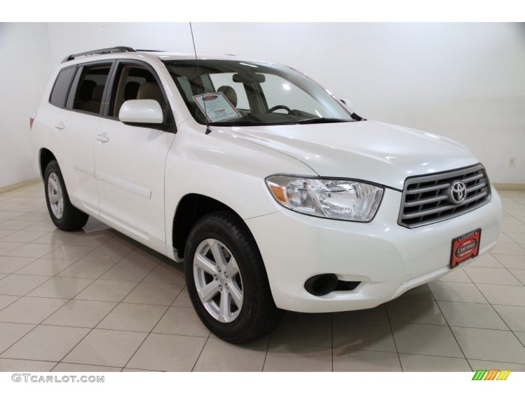 2010 Highlander V6 4WD - Blizzard White Pearl / Sand Beige photo #1