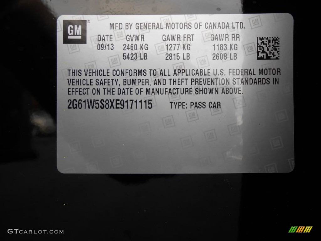 2014 Cadillac XTS Vsport Platinum AWD Info Tag Photos