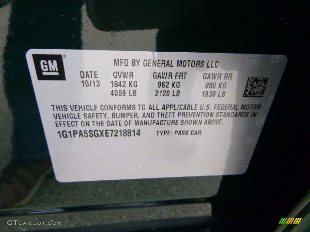 2014 Cruze LS - Rainforest Green Metallic / Jet Black/Medium Titanium photo #19
