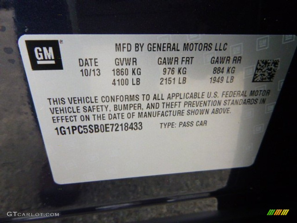 2014 Cruze LT - Blue Ray Metallic / Jet Black photo #18