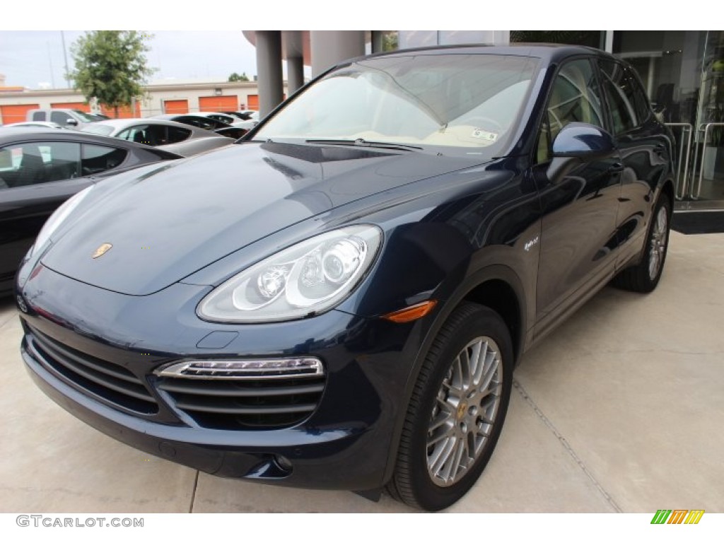 Dark Blue Metallic 2013 Porsche Cayenne S Hybrid Exterior Photo #87581847
