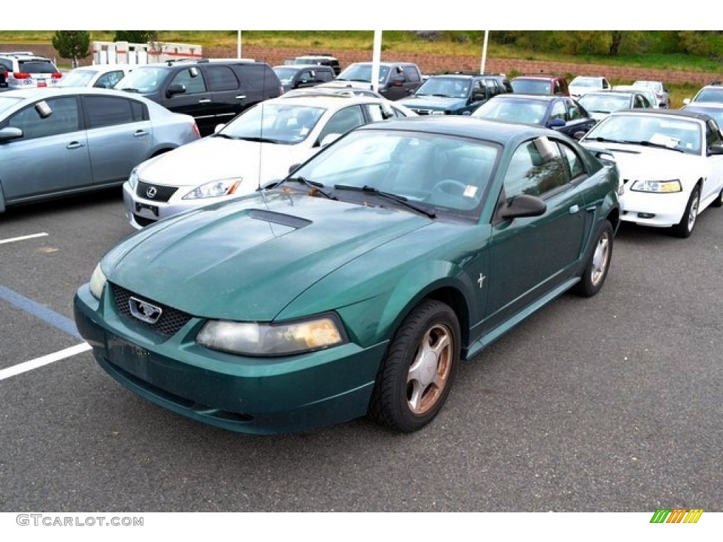 2002 Mustang V6 Coupe - Electric Green Metallic / Dark Charcoal photo #4