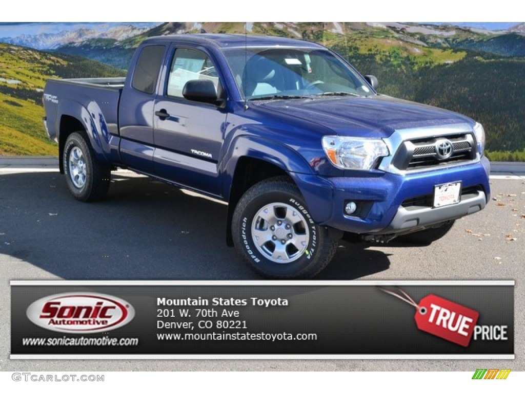 2014 Tacoma V6 TRD Access Cab 4x4 - Blue Ribbon Metallic / Graphite photo #1