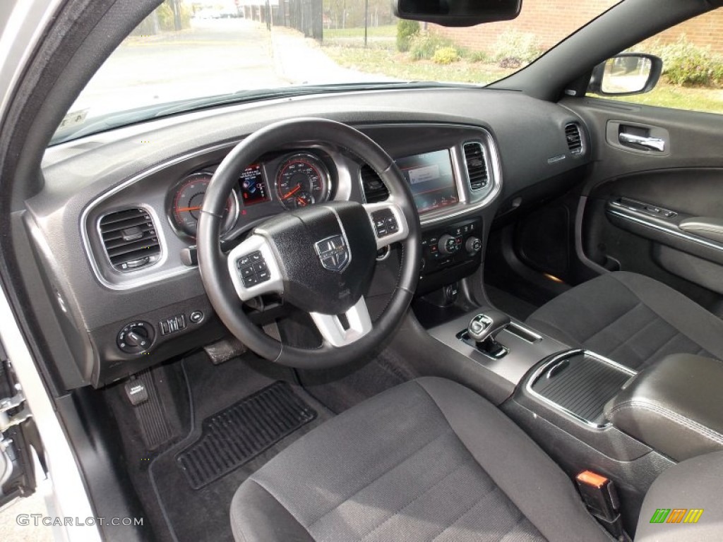 Black Interior 2012 Dodge Charger SXT AWD Photo #87585325
