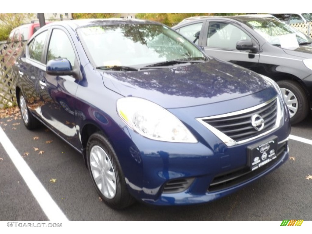 2012 Versa 1.6 SV Sedan - Blue Onyx Metallic / Sandstone photo #1
