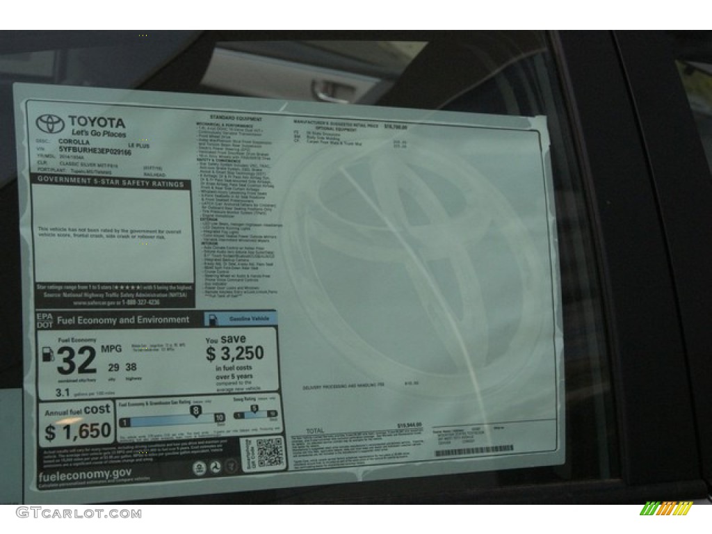 2014 Corolla LE - Classic Silver Metallic / Ash photo #11