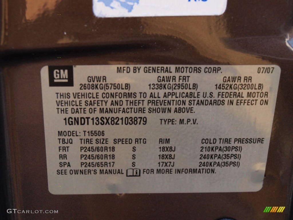 2008 TrailBlazer LT 4x4 - Desert Brown Metallic / Ebony photo #17