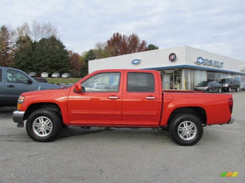 2012 Canyon SLE Crew Cab 4x4 - Red Orange Metallic / Ebony photo #2