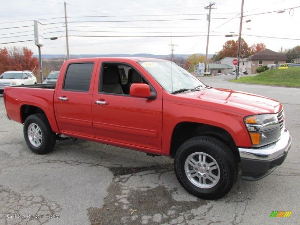 2012 Canyon SLE Crew Cab 4x4 - Red Orange Metallic / Ebony photo #13