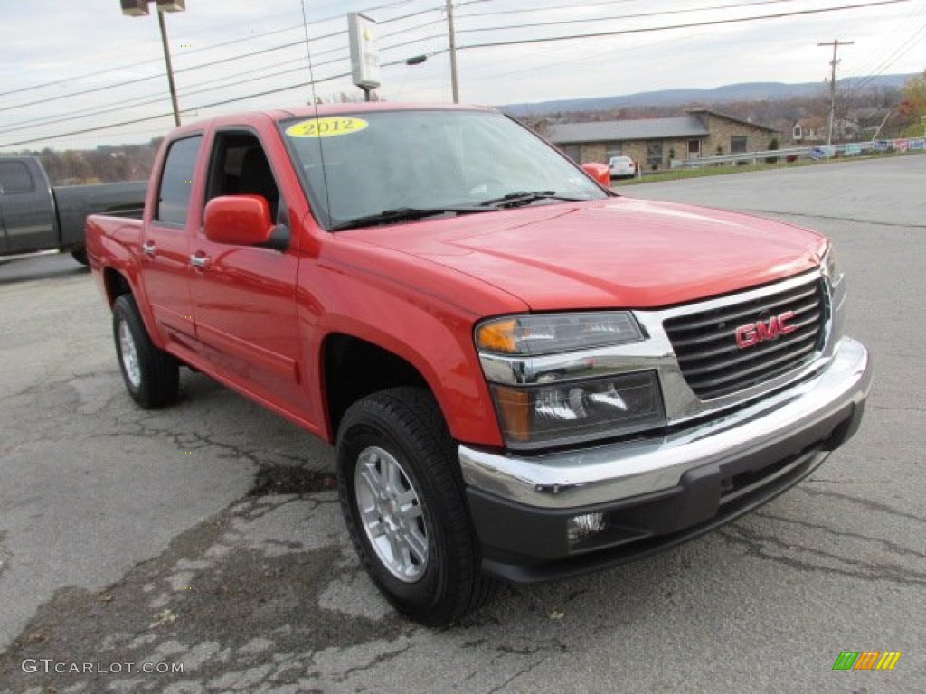 2012 Canyon SLE Crew Cab 4x4 - Red Orange Metallic / Ebony photo #14
