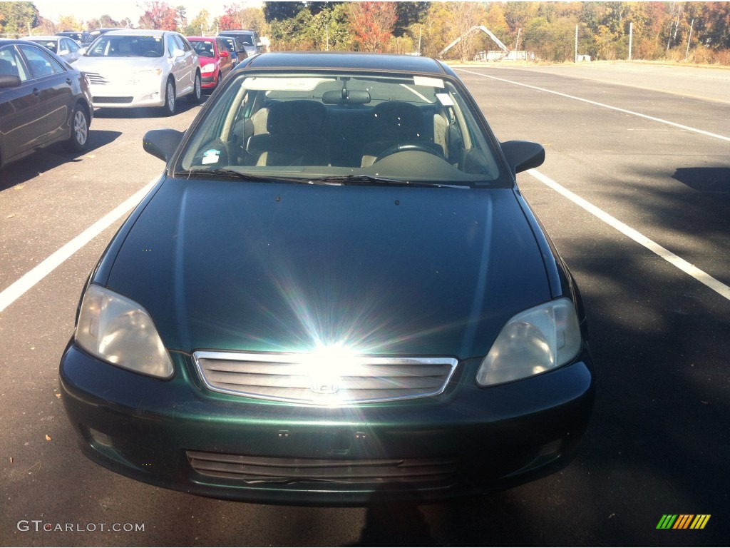 2000 Civic LX Sedan - Clover Green Pearl / Beige photo #2