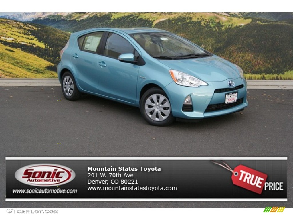 2013 Prius c Hybrid Two - Summer Rain Metallic / Light Blue Gray/Black photo #1