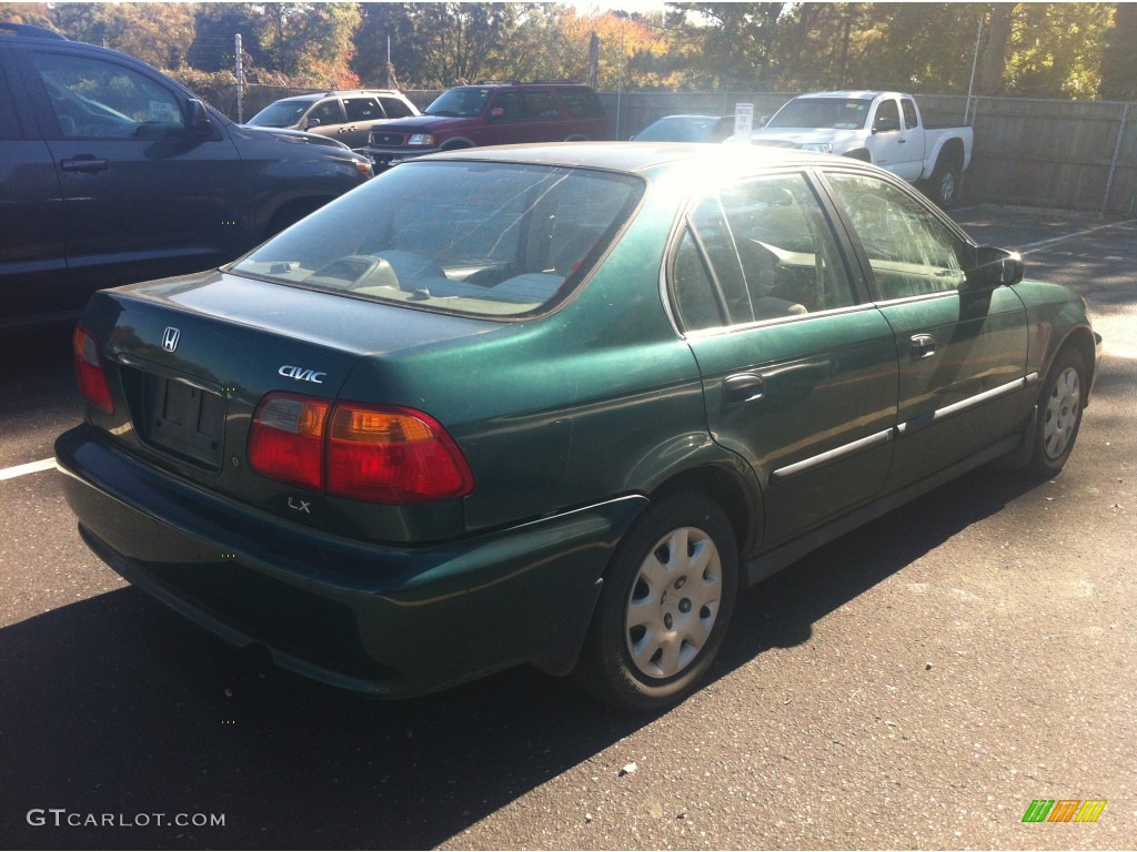 2000 Civic LX Sedan - Clover Green Pearl / Beige photo #6