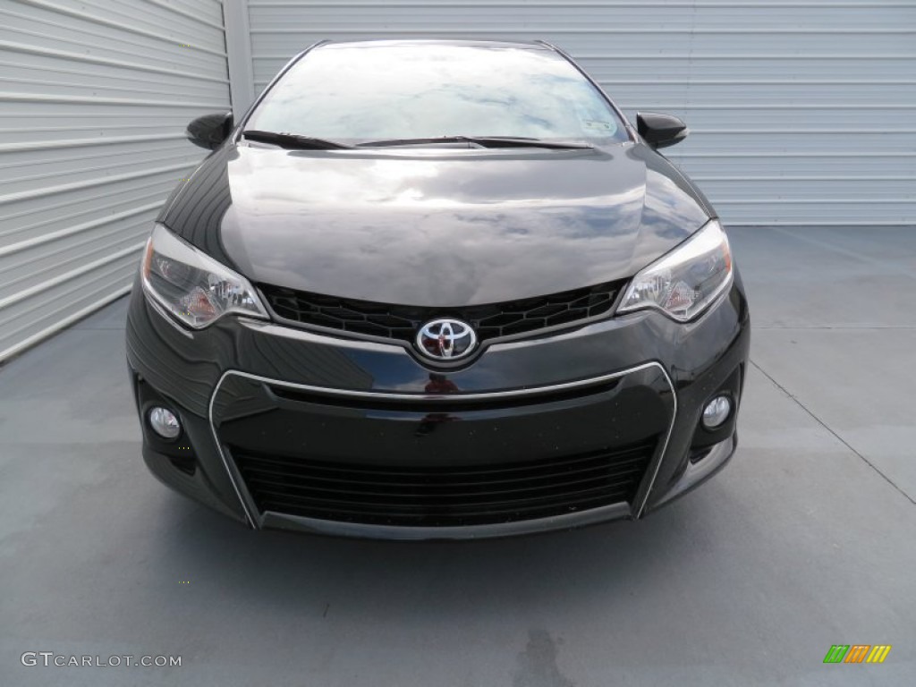 2014 Corolla S - Black Sand Pearl / Steel Blue photo #8