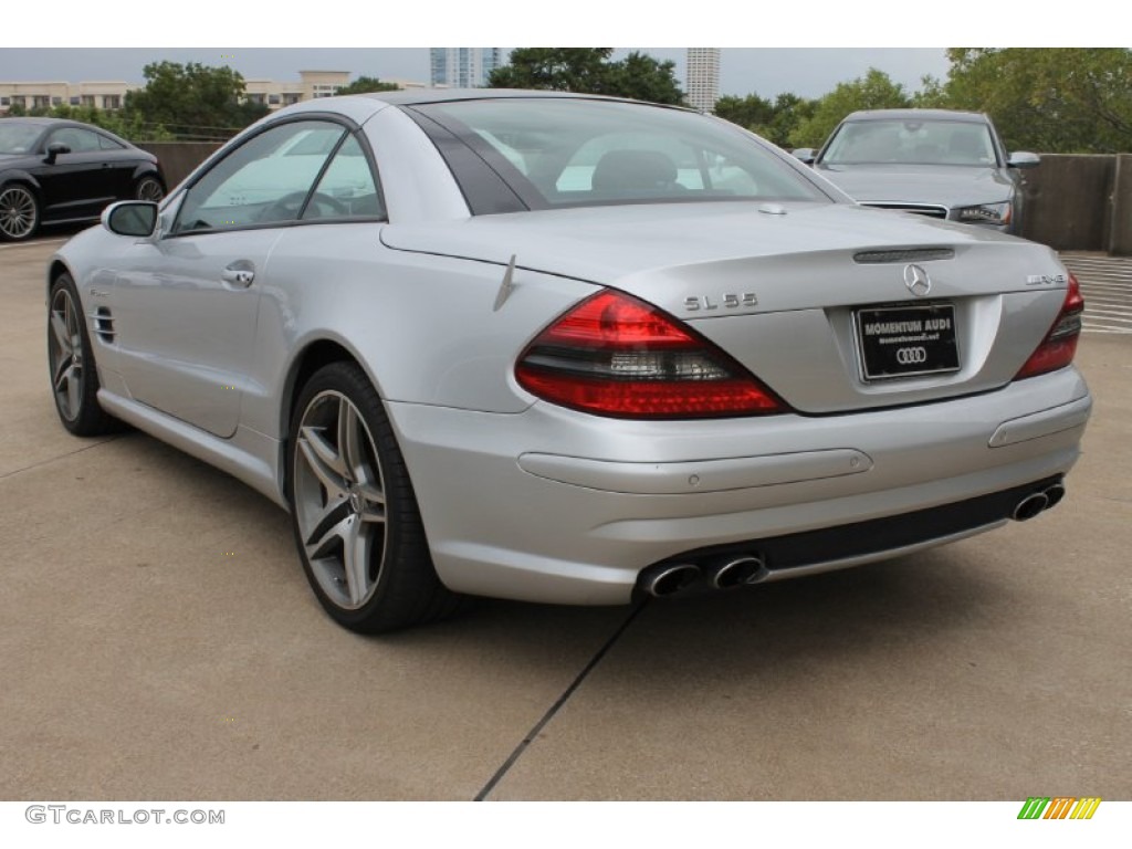 2007 SL 55 AMG Roadster - Diamond Silver Metallic / Black photo #9