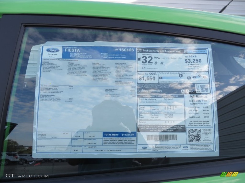 2014 Ford Fiesta SE Hatchback Window Sticker Photos