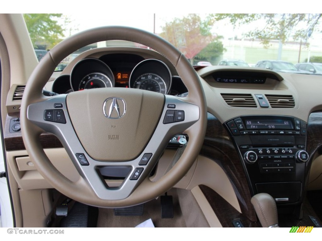 2010 Acura MDX Standard MDX Model Parchment Steering Wheel Photo #87603151