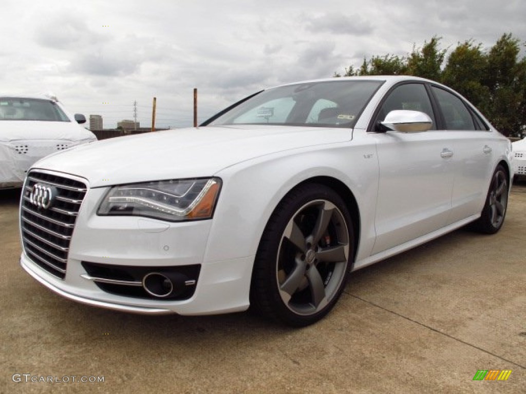 Glacier White Metallic 2014 Audi S8 quattro S Exterior Photo #87607000